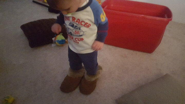 Wearing Mommy's Slippers