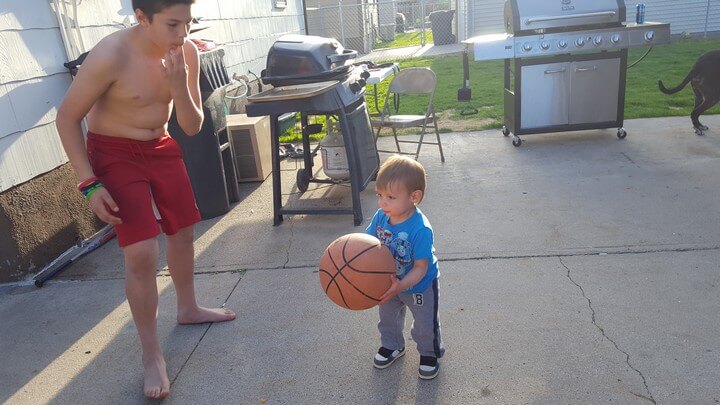 Michael Playing Basketball