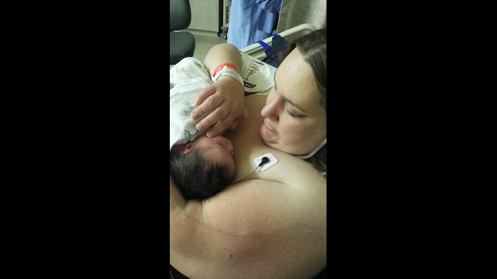 First Time Mommy Holding Michael