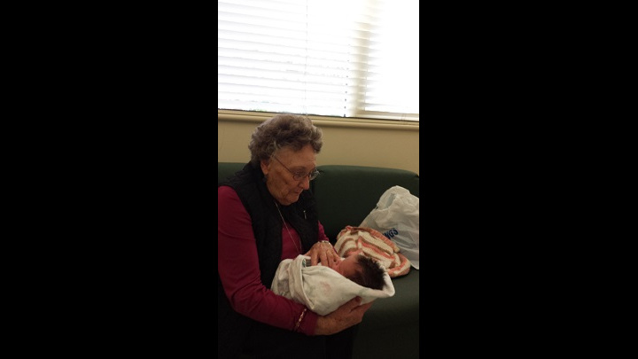 Michael Meeting Great Grandma Louise