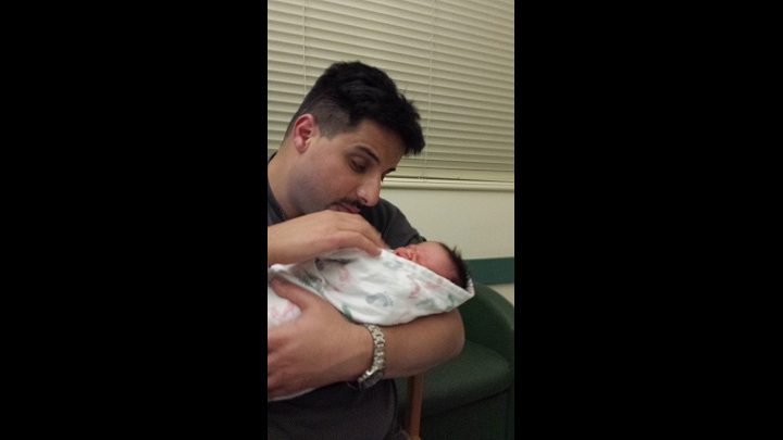 First Time Daddy Holding Michael